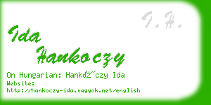 ida hankoczy business card